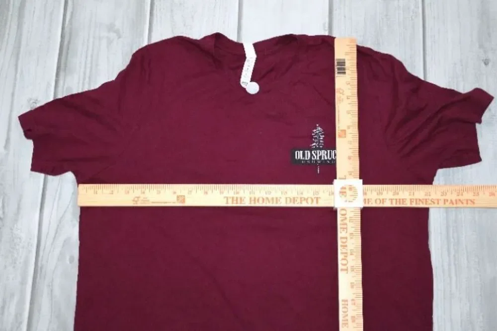 Old Spruce Brewing Happy Trails Beer Men's XL Maroon T-Shirt West Virgina Tree
